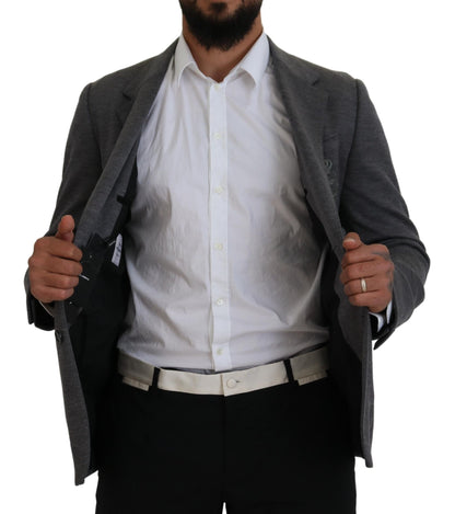Dolce & Gabbana Men's Gray Wool Stretch Slim Fit Jacket Blazer
