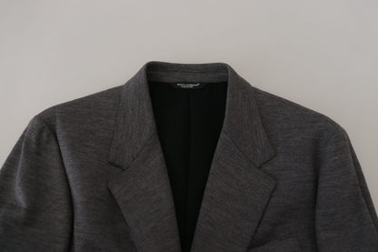 Dolce & Gabbana Men's Gray Wool Stretch Slim Fit Jacket Blazer