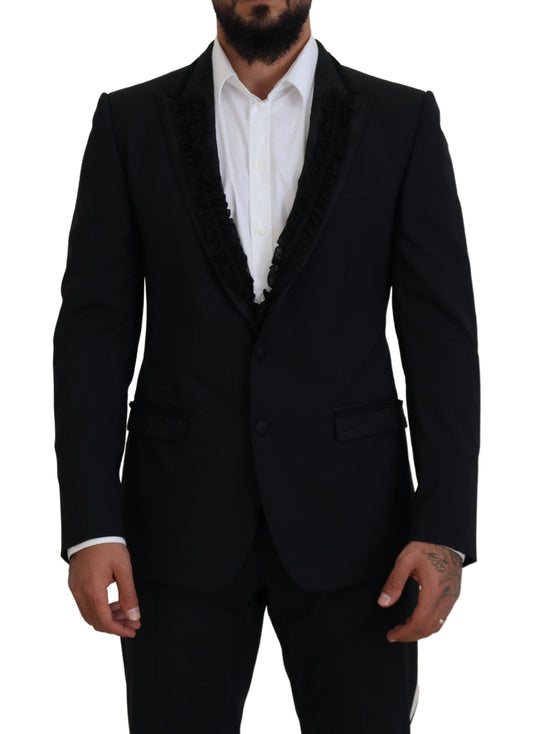 Dolce & Gabbana Men's Black MARTINI Slim Fit Jacket Blazer