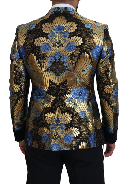 Dolce & Gabbana Men's Gold Lurex Double Breasted Jacket Blazer