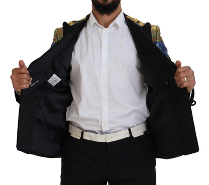 Dolce & Gabbana Men's Gold Lurex Double Breasted Jacket Blazer