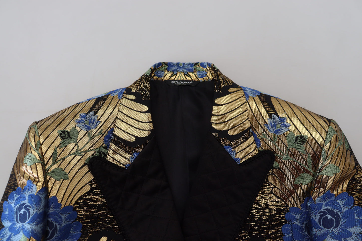 Dolce & Gabbana Men's Gold Lurex Double Breasted Jacket Blazer