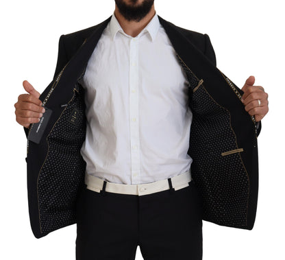 Dolce & Gabbana Men's Black Wool Stretch Slim Fit Jacket Blazer