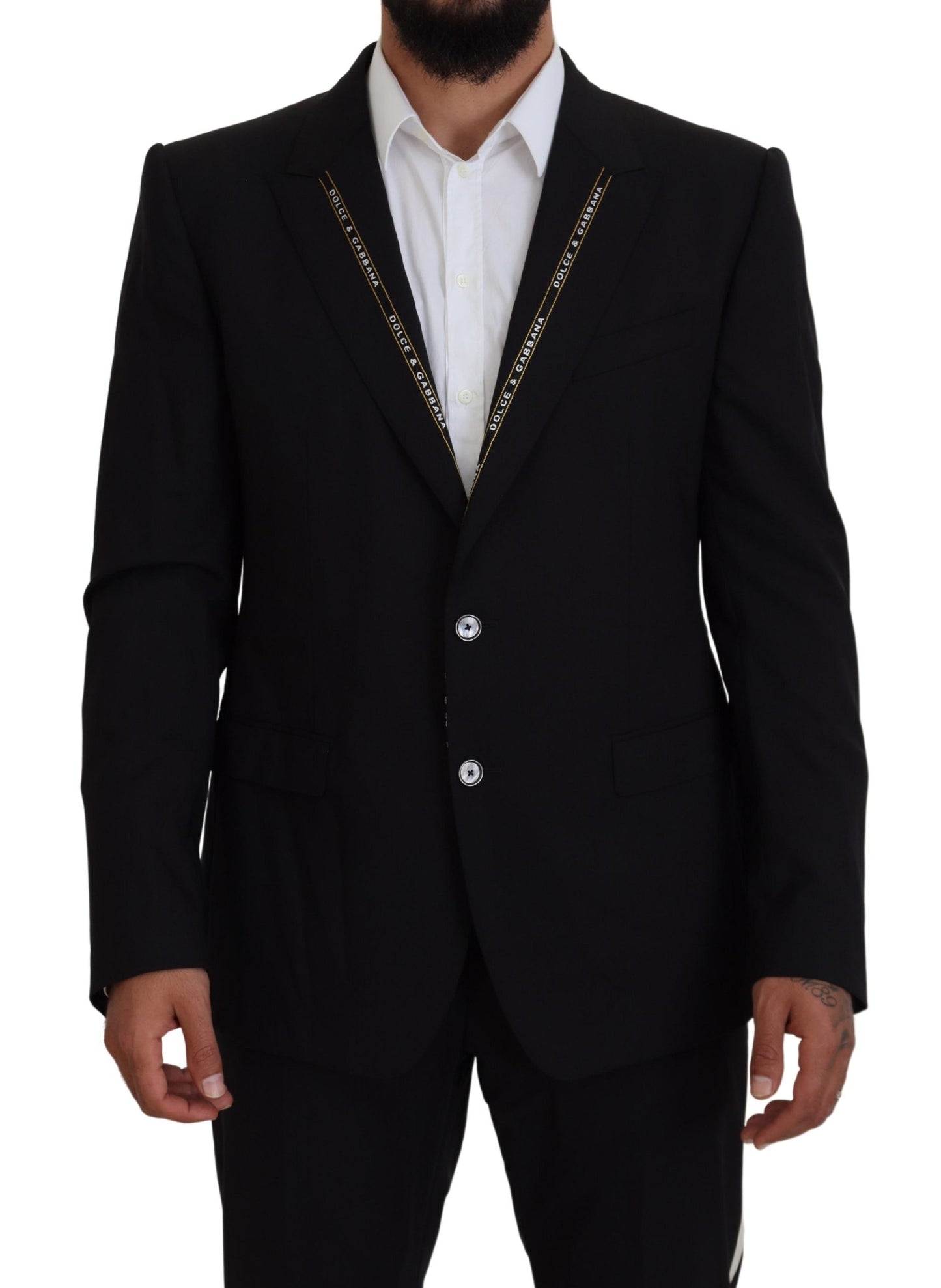 Dolce & Gabbana Men's Black Wool Stretch Slim Fit Jacket Blazer
