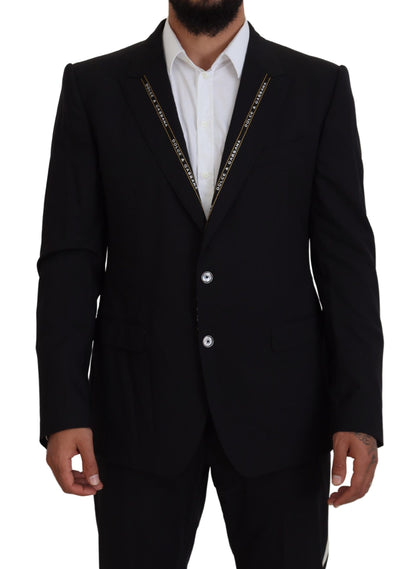 Dolce & Gabbana Men's Black Wool Stretch Slim Fit Jacket Blazer