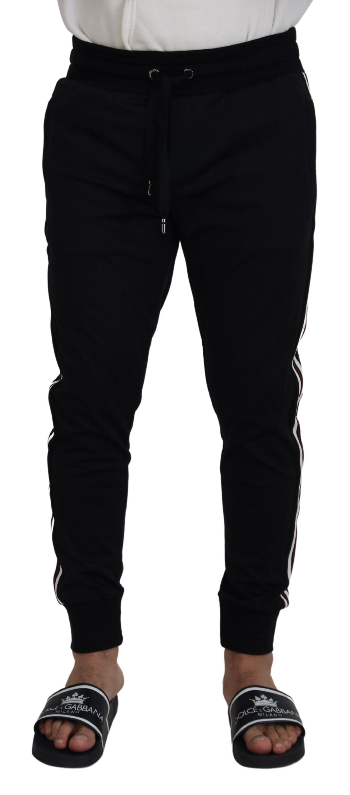 Dolce & Gabbana Black DG Print Men's Jogger Pants