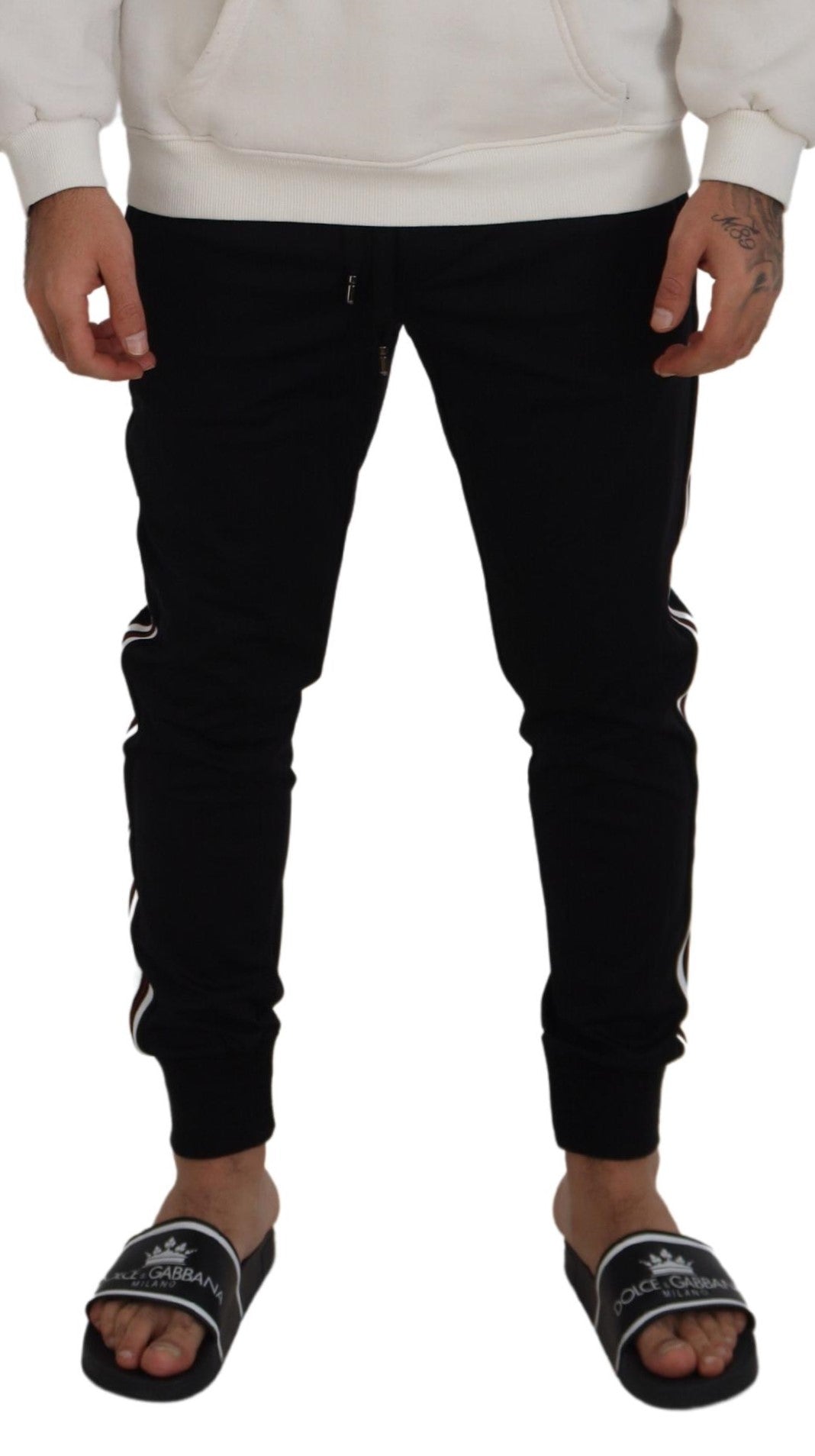Dolce & Gabbana Black DG Print Men's Jogger Pants
