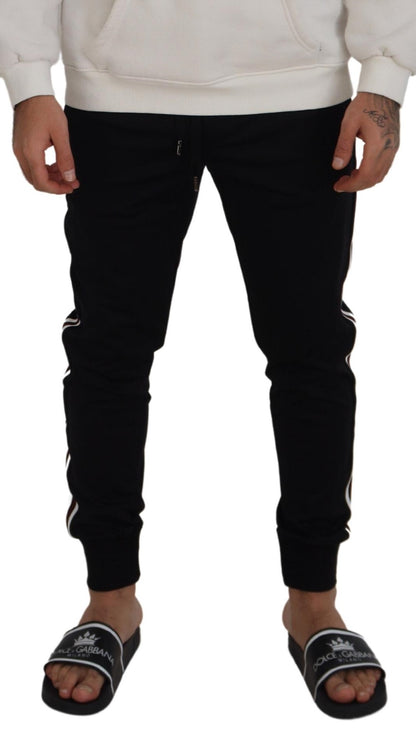 Dolce & Gabbana Black DG Print Men's Jogger Pants