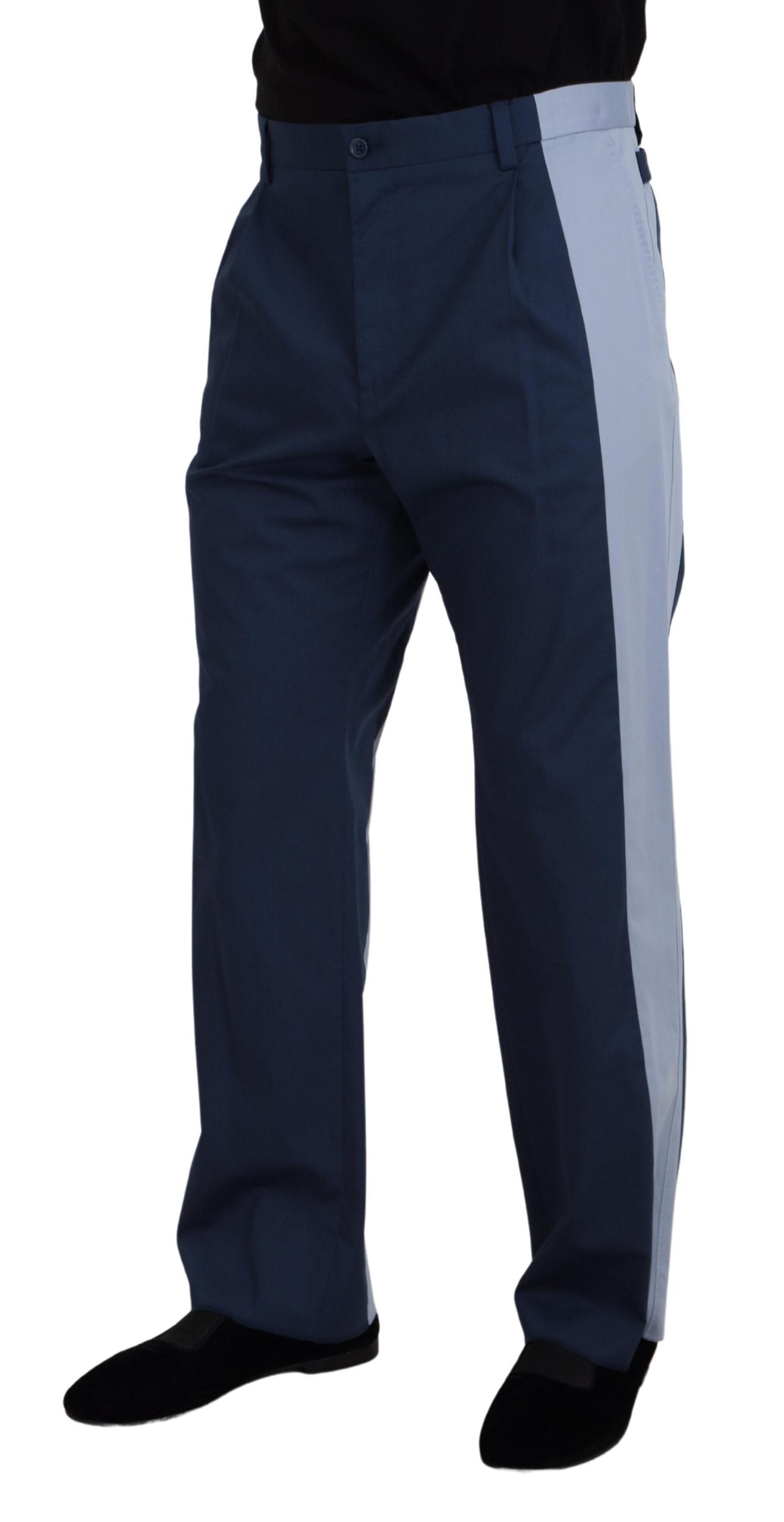 Dolce & Gabbana Men's Blue Cotton Straight Fit Pants