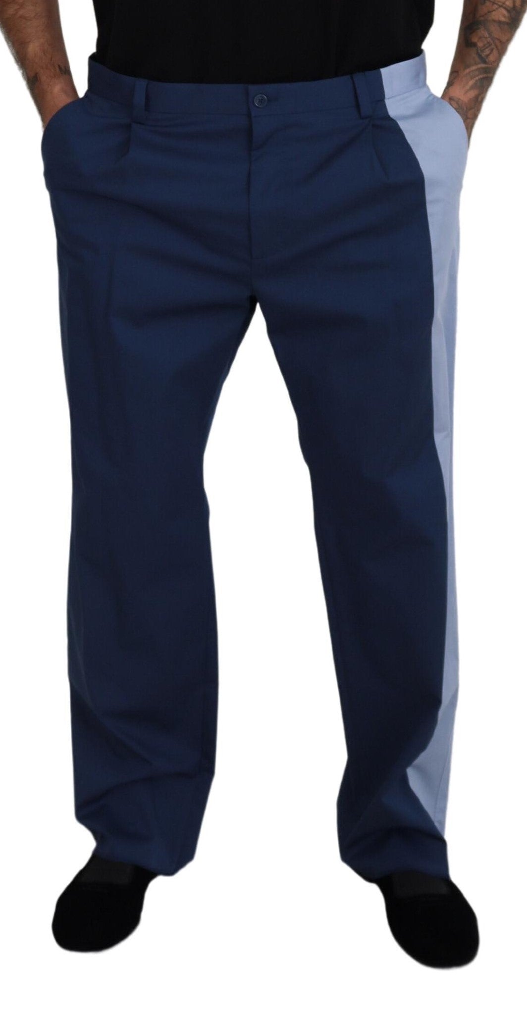 Dolce & Gabbana Men's Blue Cotton Straight Fit Pants