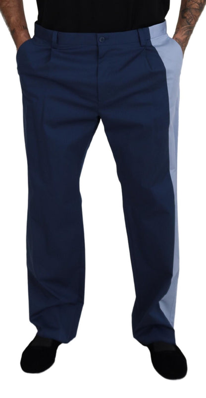 Dolce & Gabbana Men's Blue Cotton Straight Fit Pants