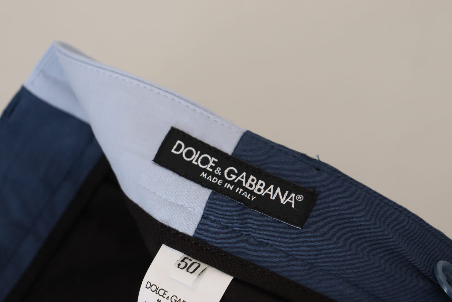 Dolce & Gabbana Men's Blue Cotton Straight Fit Pants
