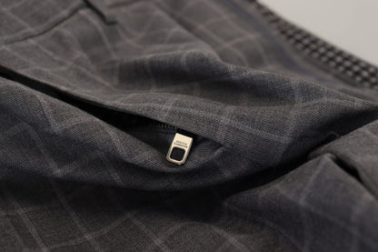 Dolce & Gabbana Men's Grey Cotton Checkered Chino Pants