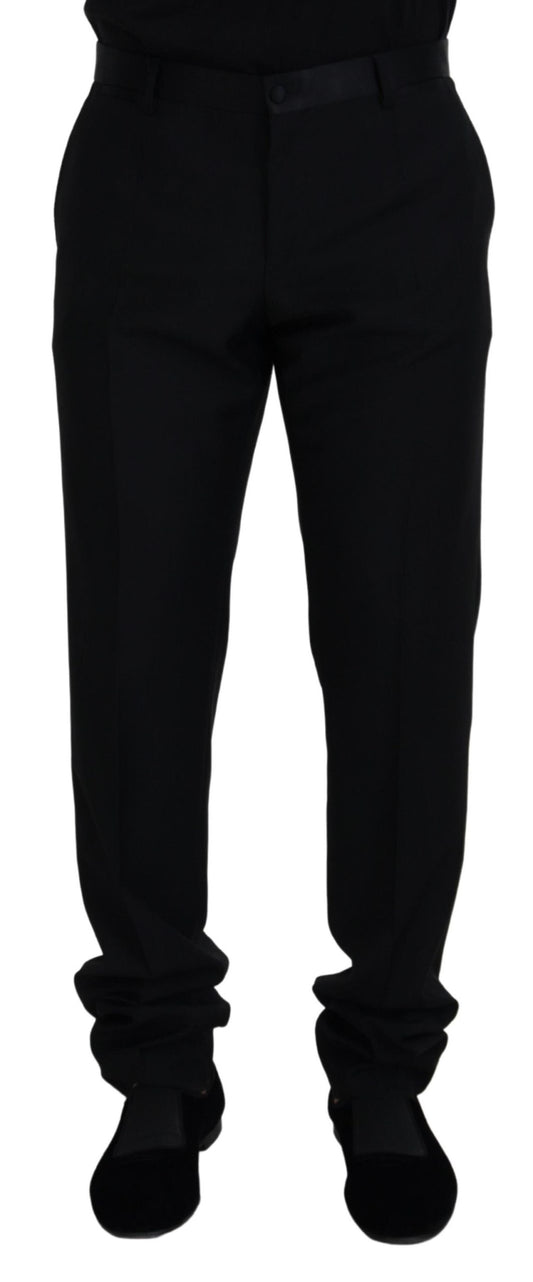 Dolce & Gabbana Men's Black Wool Chino Formal Pants