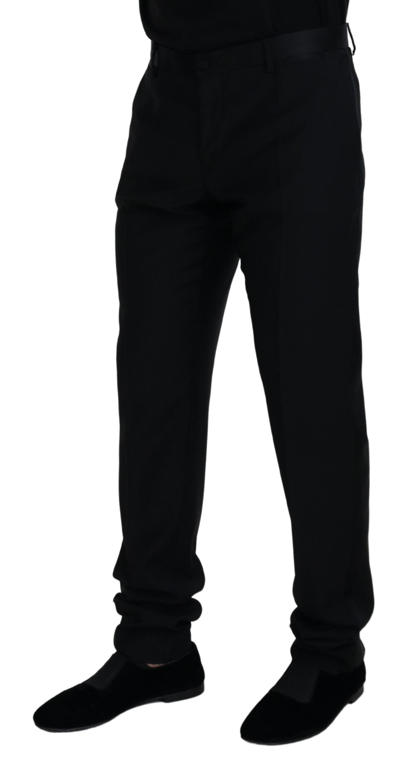 Dolce & Gabbana Men's Black Wool Chino Formal Pants