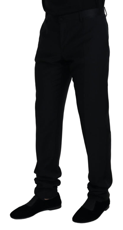 Dolce & Gabbana Men's Black Wool Chino Formal Pants
