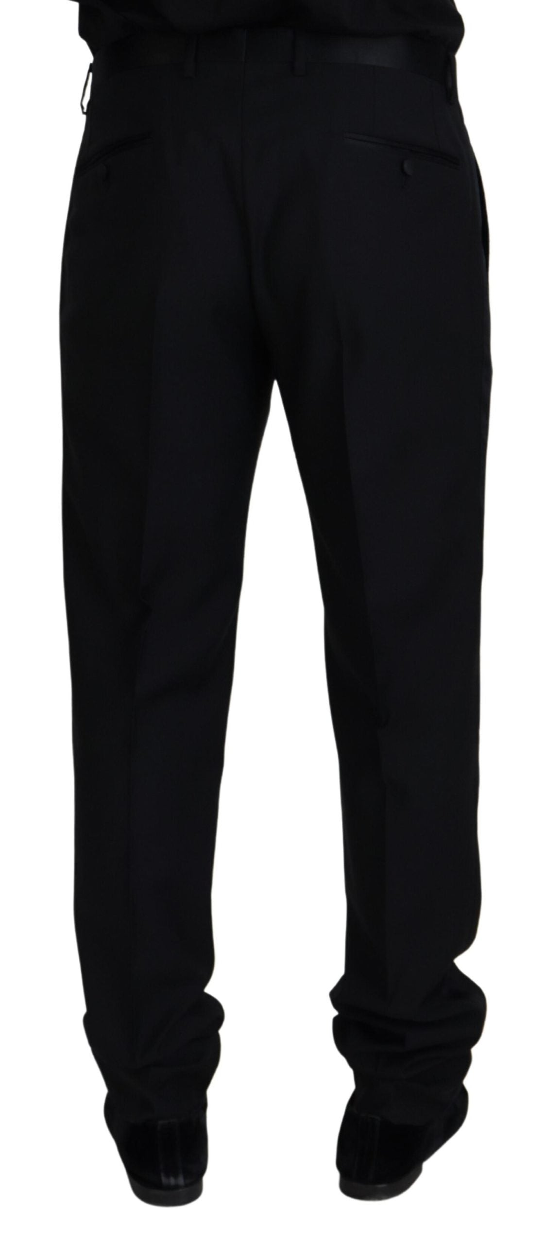 Dolce & Gabbana Men's Black Wool Chino Formal Pants