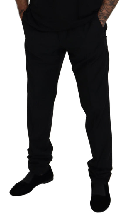 Dolce & Gabbana Men's Black Wool Chino Formal Pants