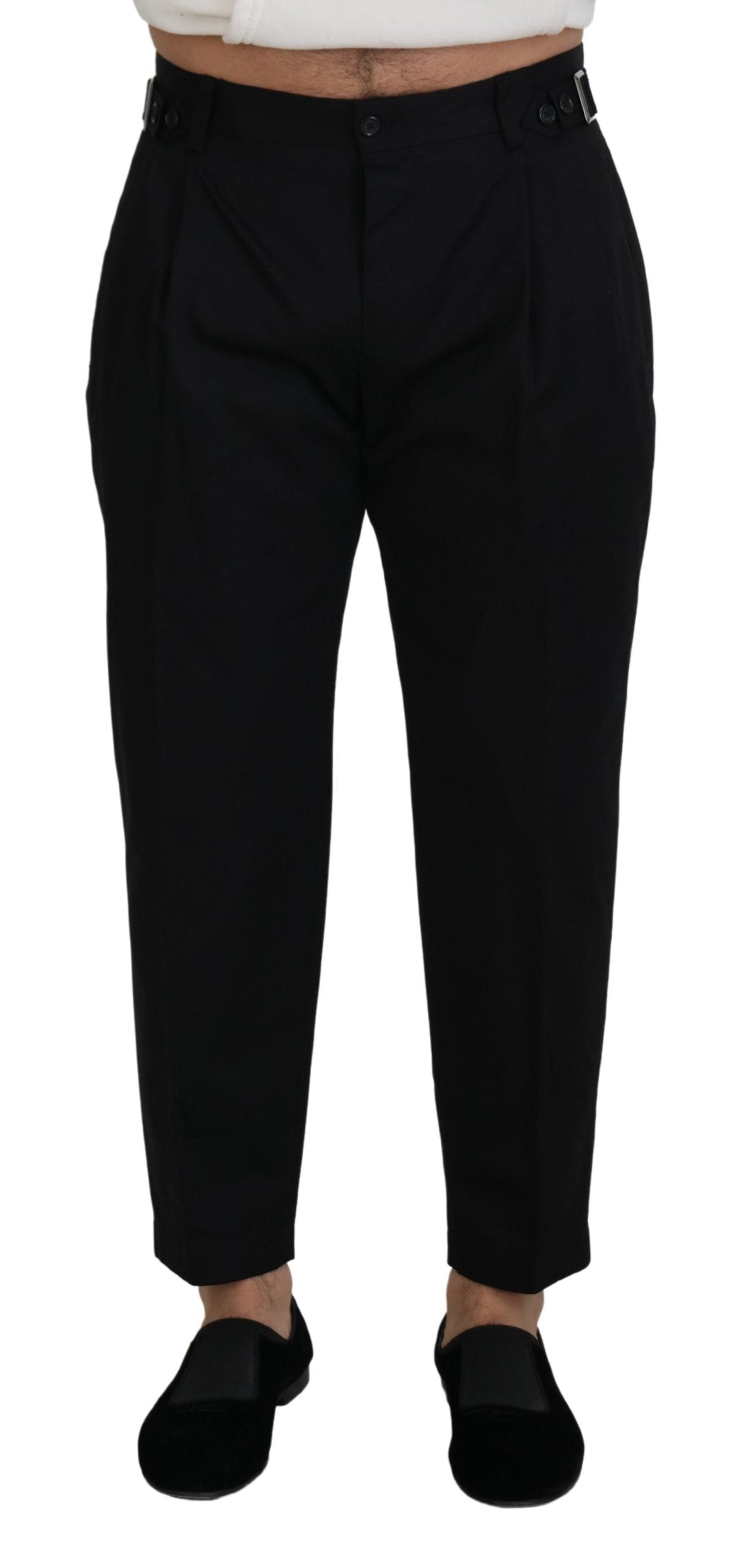 Dolce & Gabbana Men's Black Cotton Chino Formal Pants