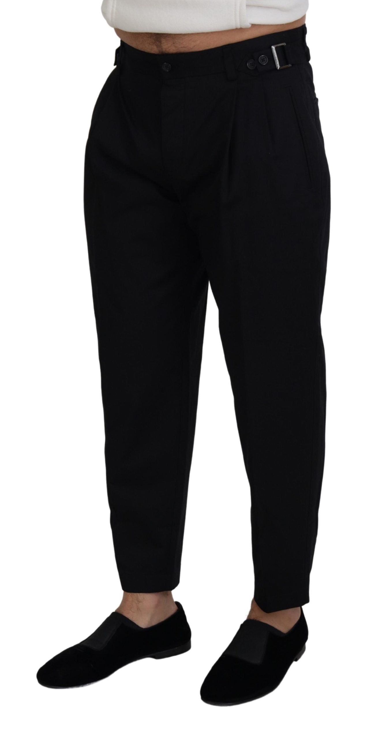 Dolce & Gabbana Men's Black Cotton Chino Formal Pants