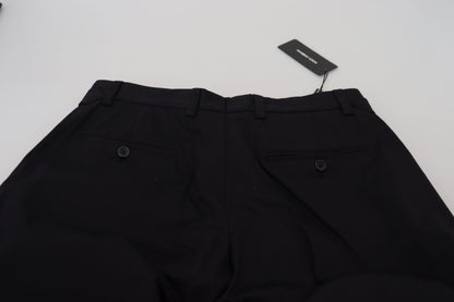Dolce & Gabbana Men's Black Cotton Chino Formal Pants