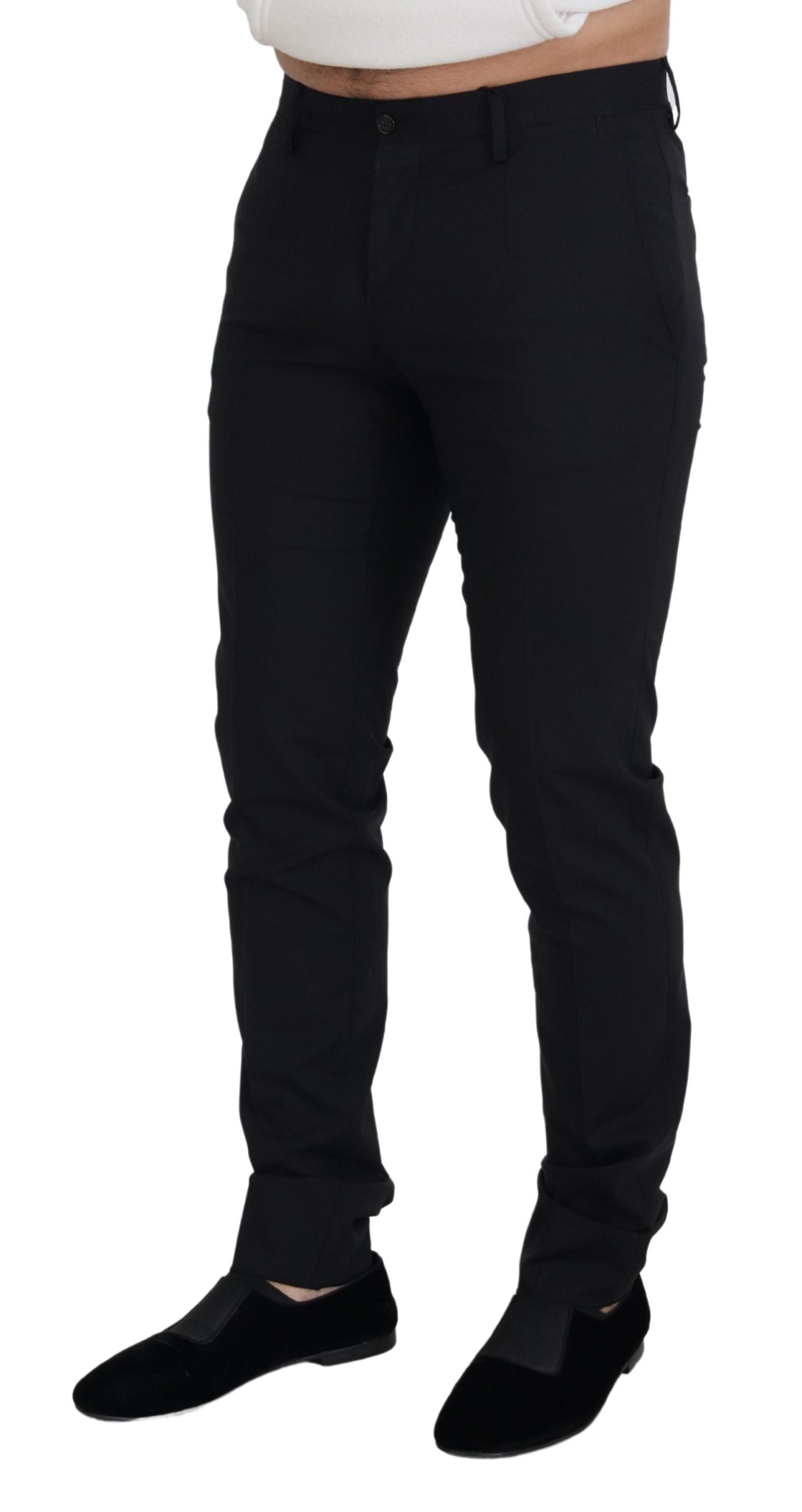 Dolce & Gabbana Men's Black Wool Chino Formal Pants
