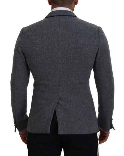 Dolce & Gabbana Men's Gray Wool Roses Slim Fit Jacket Blazer