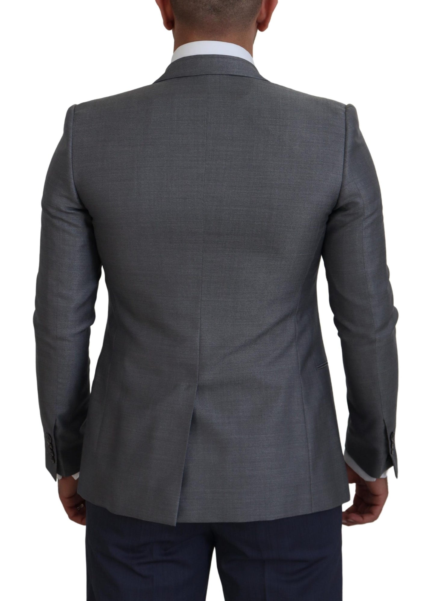 Dolce & Gabbana Men's Gray Wool Silk Slim Fit Jacket Blazer