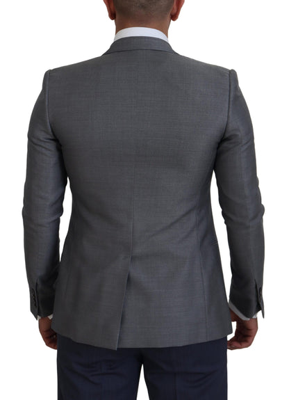 Dolce & Gabbana Men's Gray Wool Silk Slim Fit Jacket Blazer