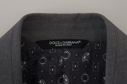 Dolce & Gabbana Men's Gray Wool Silk Slim Fit Jacket Blazer