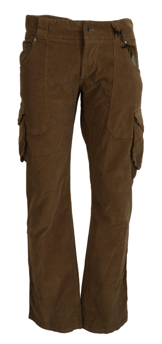Ermanno Scervino Men's Brown Cotton Corduroy Cargo Pants