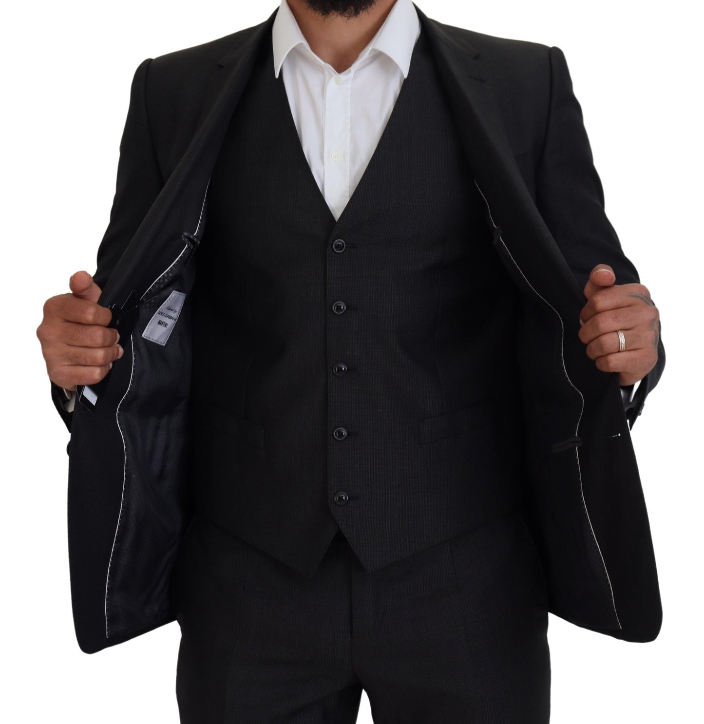 Dolce & Gabbana Men's Gray MARTINI 3 Piece Slim Fit Suit