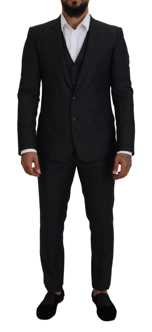 Dolce & Gabbana Men's Gray MARTINI 3 Piece Slim Fit Suit