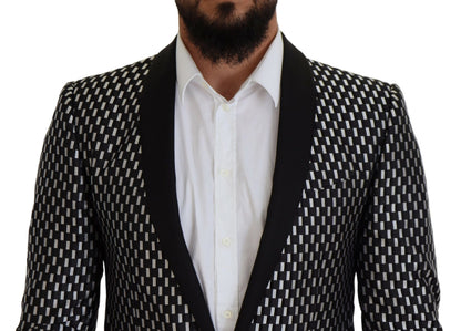 Dolce & Gabbana Men's Black White Silk MARTINI Slim Fit Suit