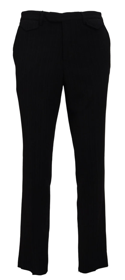 Bencivenga Black Cotton Straight Fit Men Formal Pants
