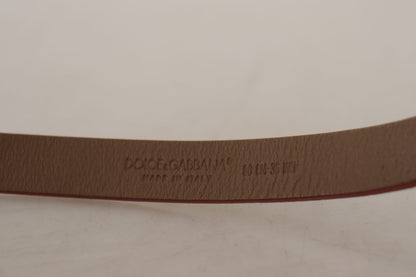 Brown Logo Engraved Metal Waist Buckle Belt