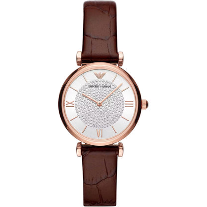 Emporio Armani AR11269 Women's Brown Steel and Leather Quartz Watch