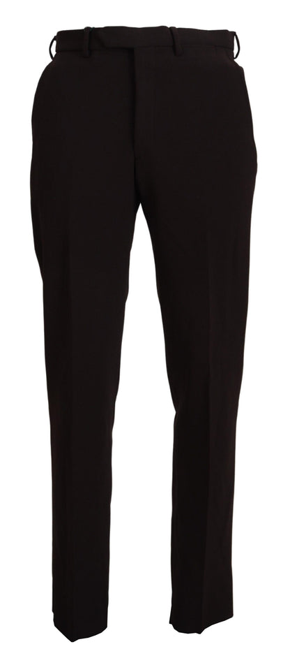 Bencivenga Brown Straight Fit Formal Men Pants
