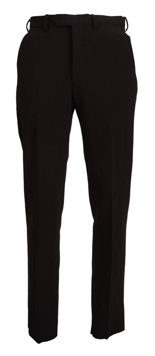Bencivenga Brown Straight Fit Formal Men Pants