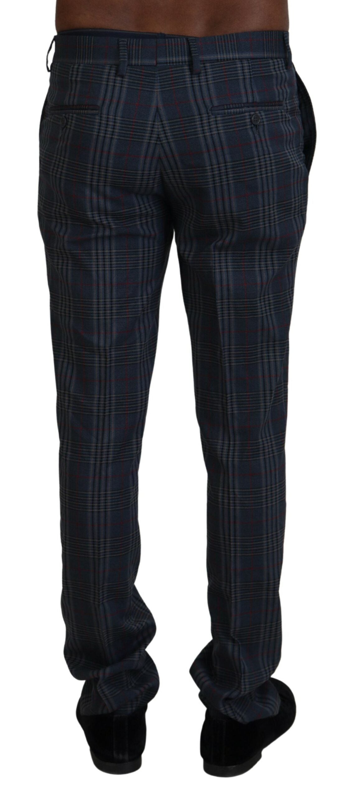 Bencivenga Gray Pure Wool Men Checkered Pants