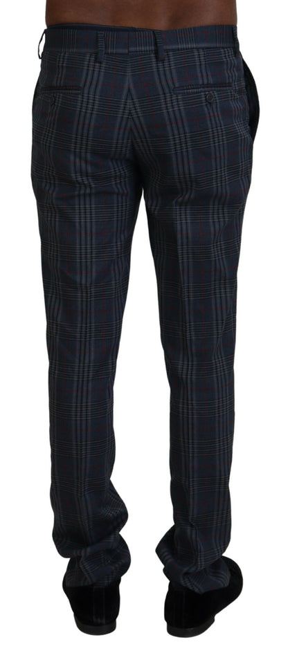 Bencivenga Gray Pure Wool Men Checkered Pants