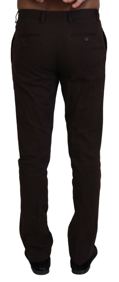 Bencivenga Brown Cotton Tapered Formal Men Pants