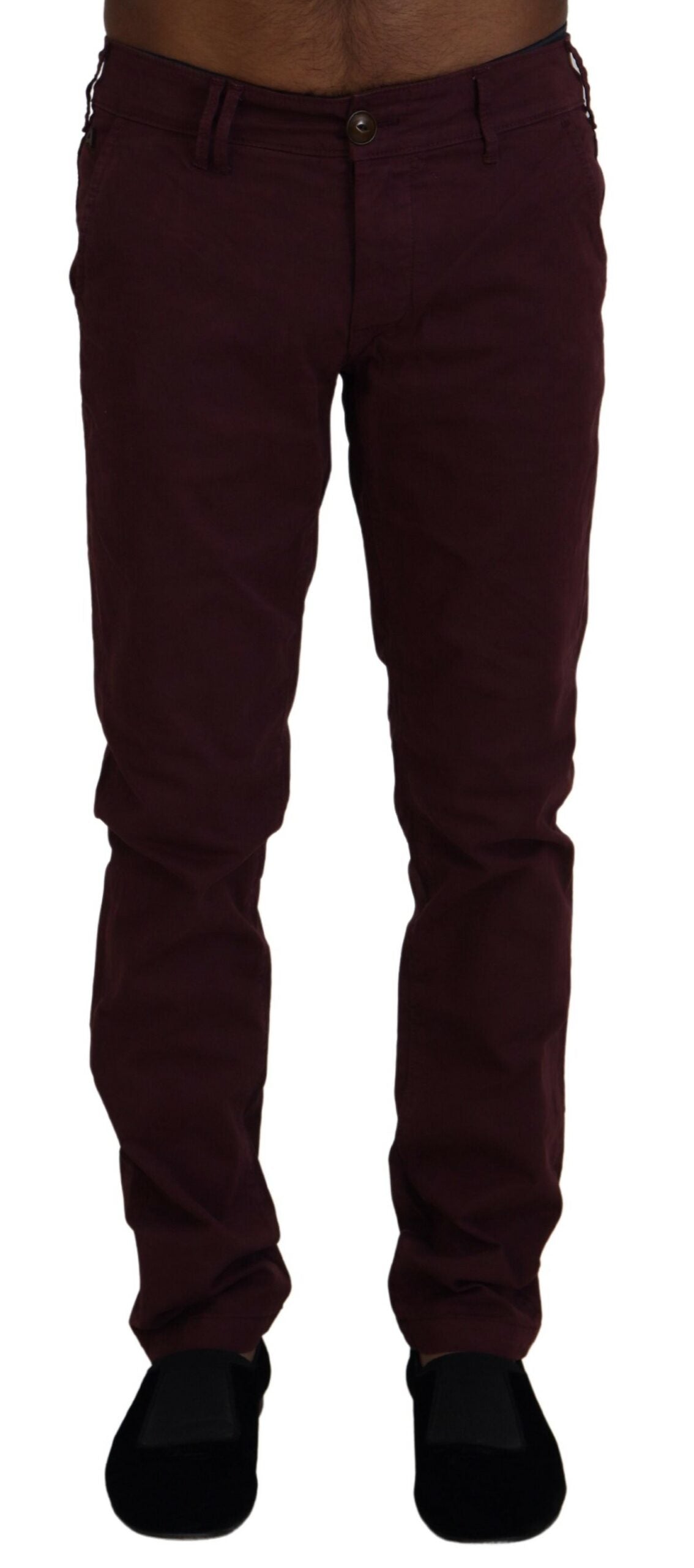 Cycle Maroon Cotton Stretch Skinny Casual Men Pants