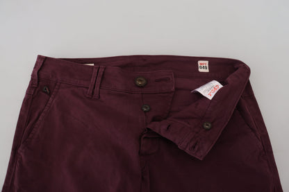 Cycle Maroon Cotton Stretch Skinny Casual Men Pants