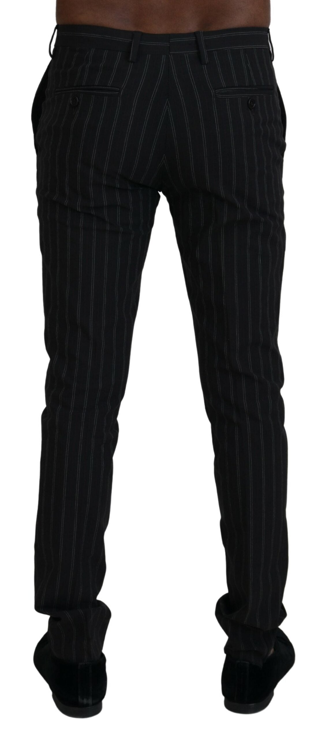 Bencivenga Black Stripes Viscose Dress Pants