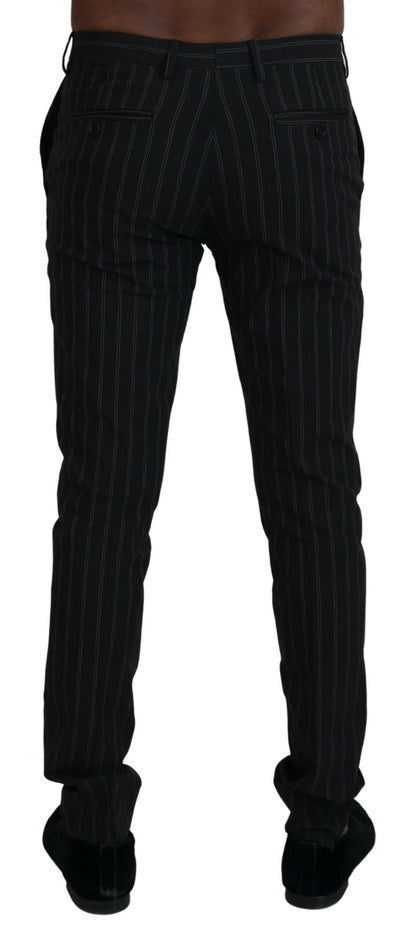 Bencivenga Black Stripes Viscose Dress Pants