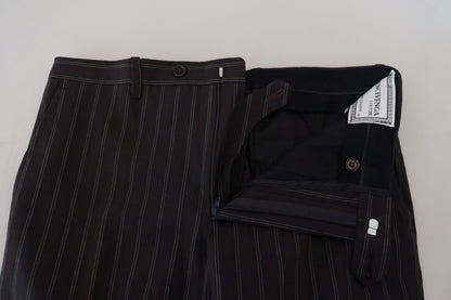Bencivenga Black Stripes Viscose Dress Pants
