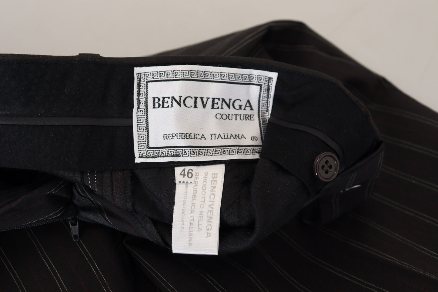 Bencivenga Black Stripes Viscose Dress Pants