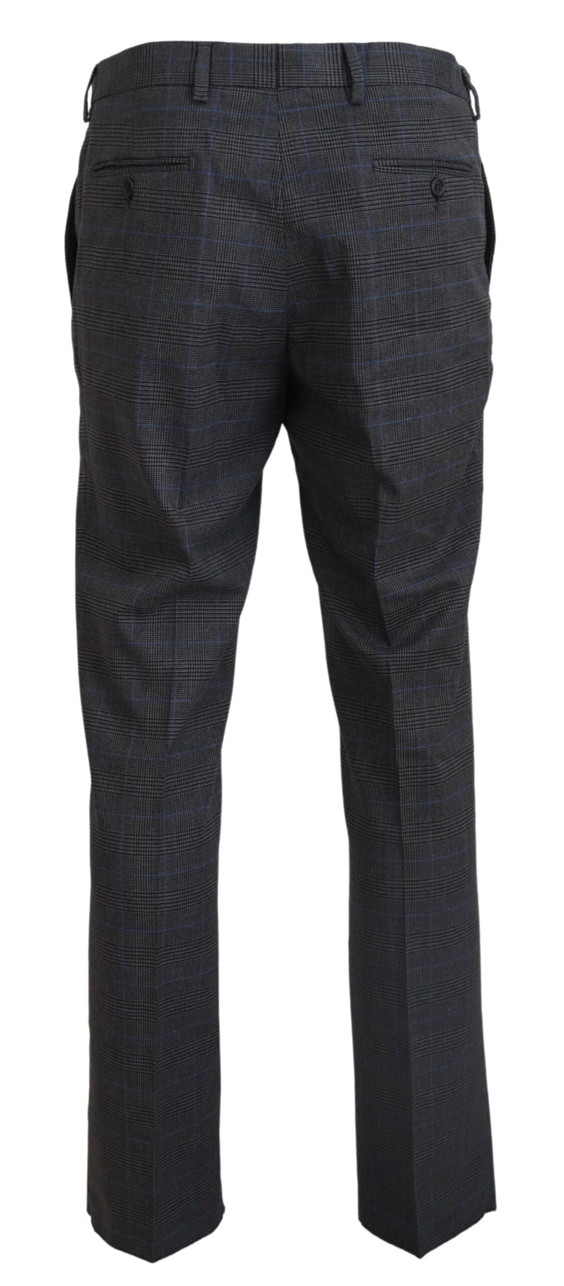 Bencivenga Gray Checkered Wool Dress Formal Pants