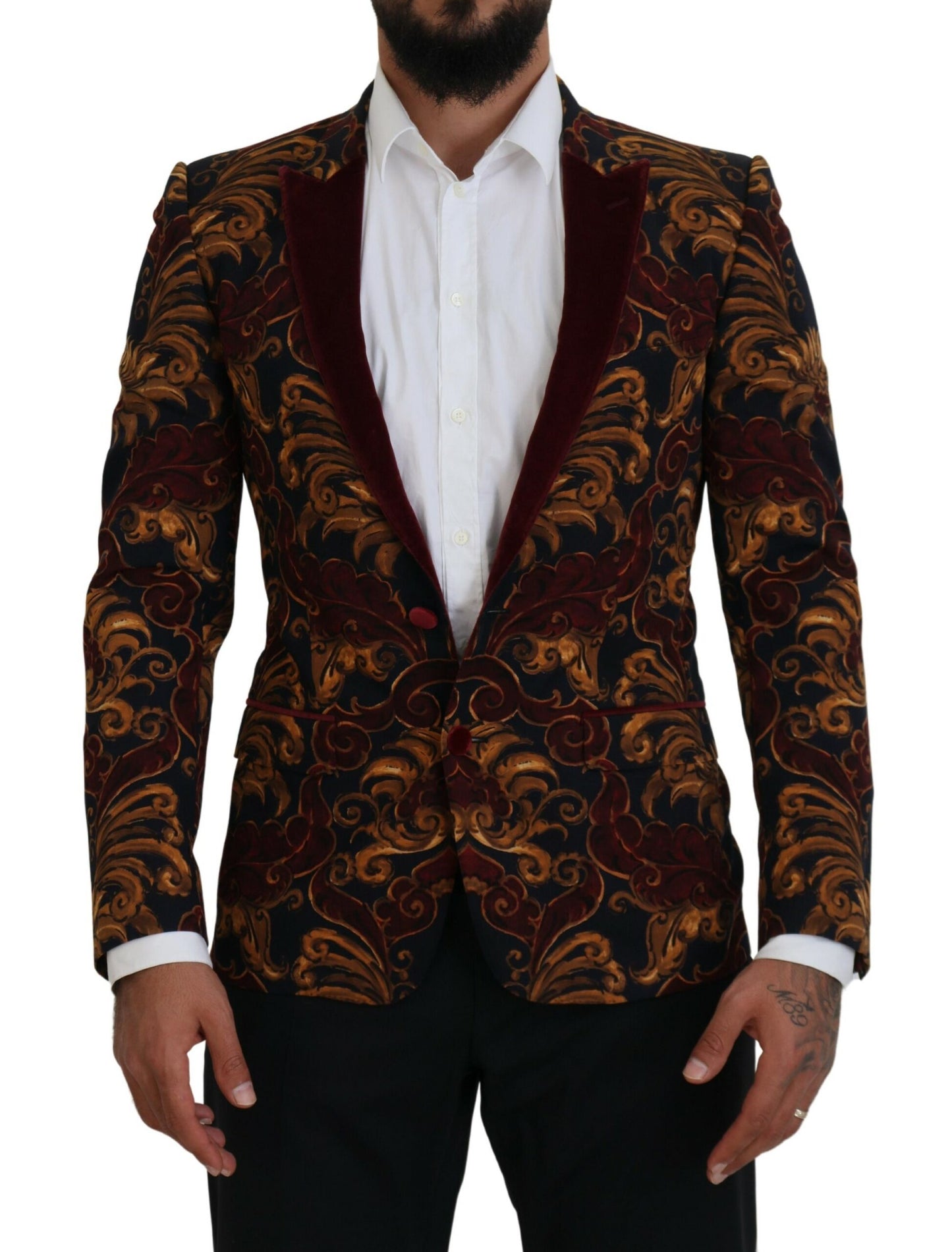 Dolce & Gabbana Men's Multicolor Floral Single Breasted Martini Blazer